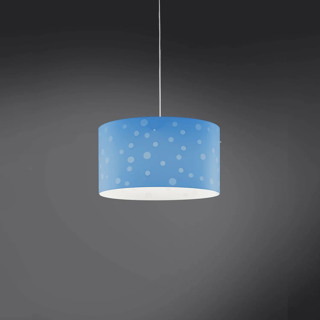 Lampadario Moderno Pois Polilux ® Blu Pastello 3 Luci E27