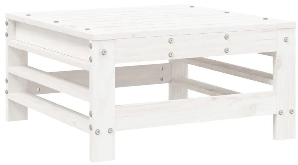 Set salotto da giardino 6 pz bianco in legno massello di pino