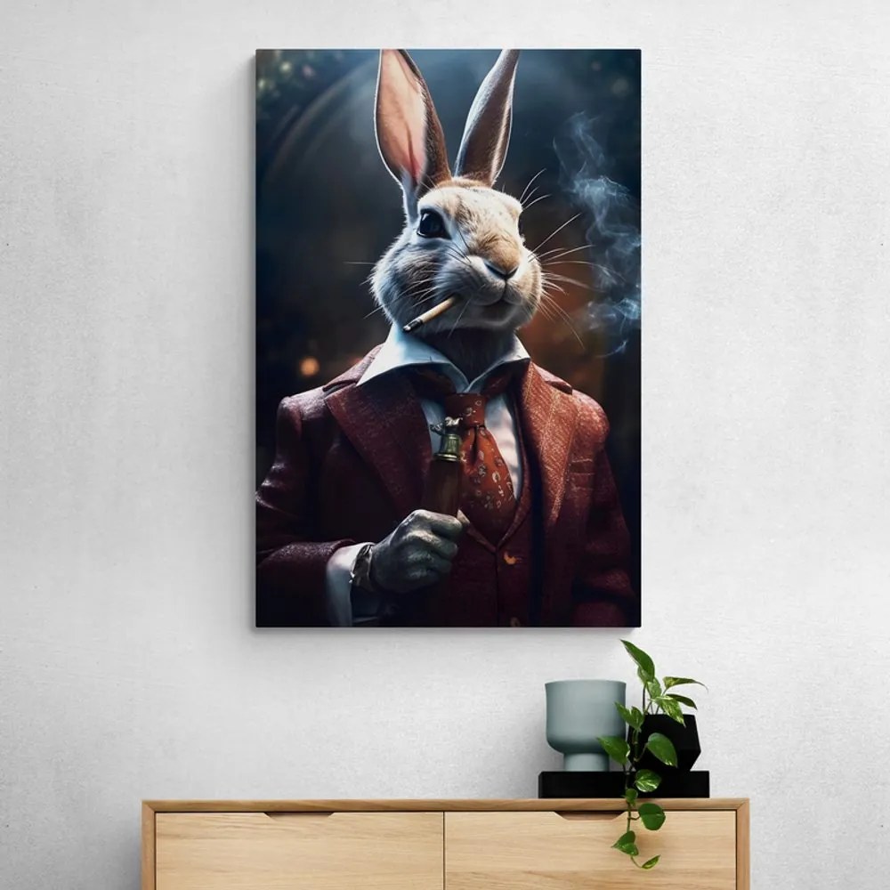 Stampa su tela – Gangster animale coniglio