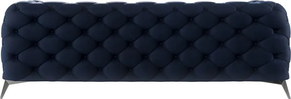 Divano blu scuro con rivestimento in velluto 225 cm Chelsea – Ropez