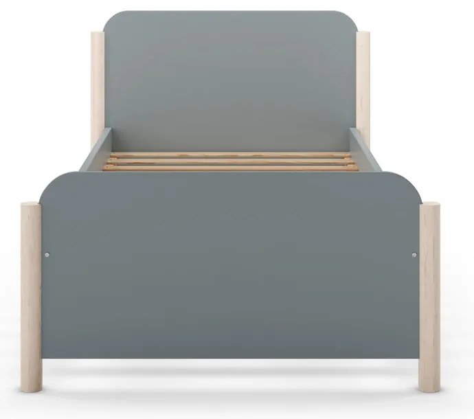 Letto da bambini verde polveroso in pino massiccio con rete inclusa 90x190 cm Enola – Marckeric