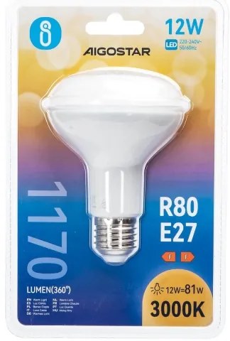 Lampadina LED R80 E27/12W/230V 3000K - Aigostar