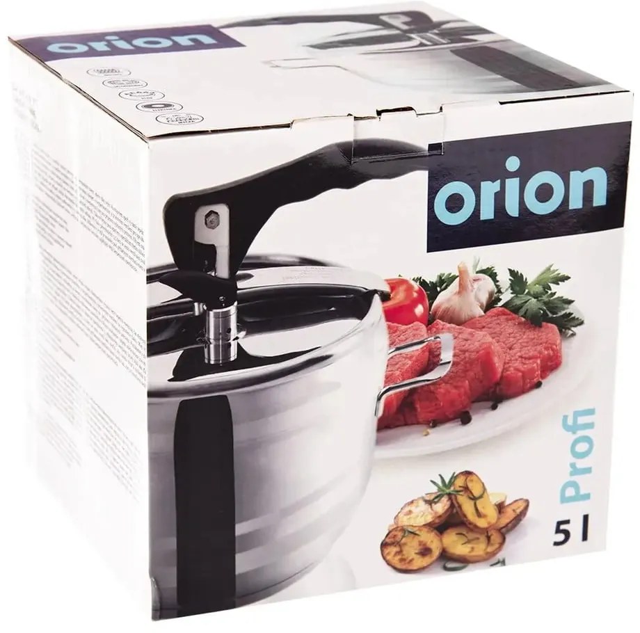 Pentola a pressione in acciaio inox con coperchio , 5 l Profi - Orion
