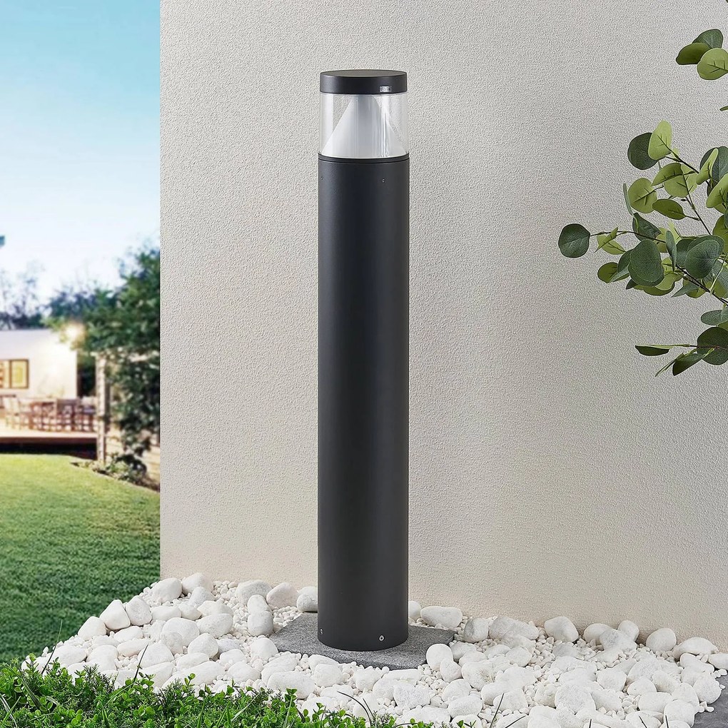 Lampioncino da giardino Darja Lucande, Alluminio / Grigio / Zincato, Alluminio, Moderno, Lampada LED da esterni