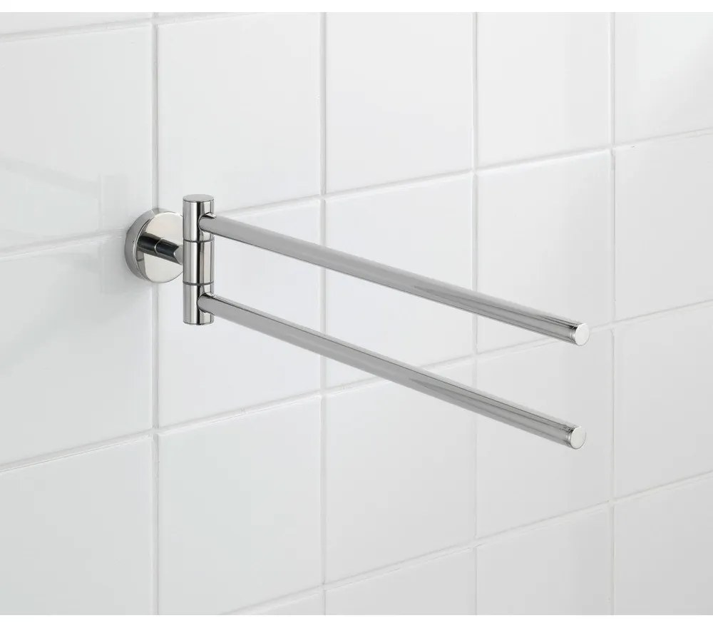 Porta asciugamani a parete in acciaio inox in argento lucido Bosio - Wenko