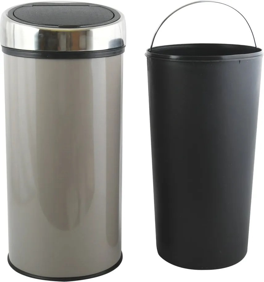 Cestino per la spazzatura grigio tortora in acciaio touch 30 l – MSV
