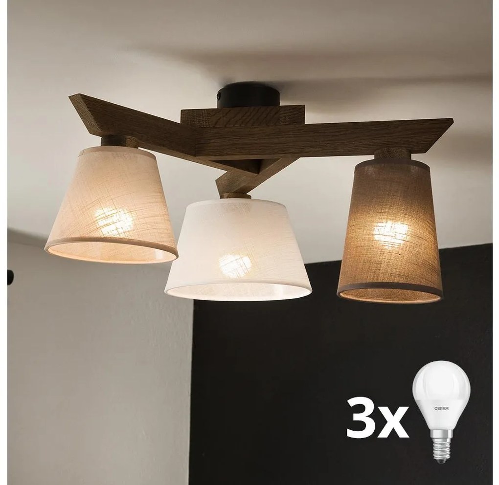 Brilagi - Lampadario LED ANTHONY 3xE14/40W/230V rovere noce