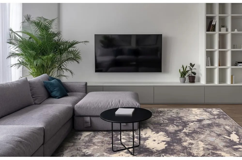 Tappeto in lana grigio 160x240 cm Daub - Agnella