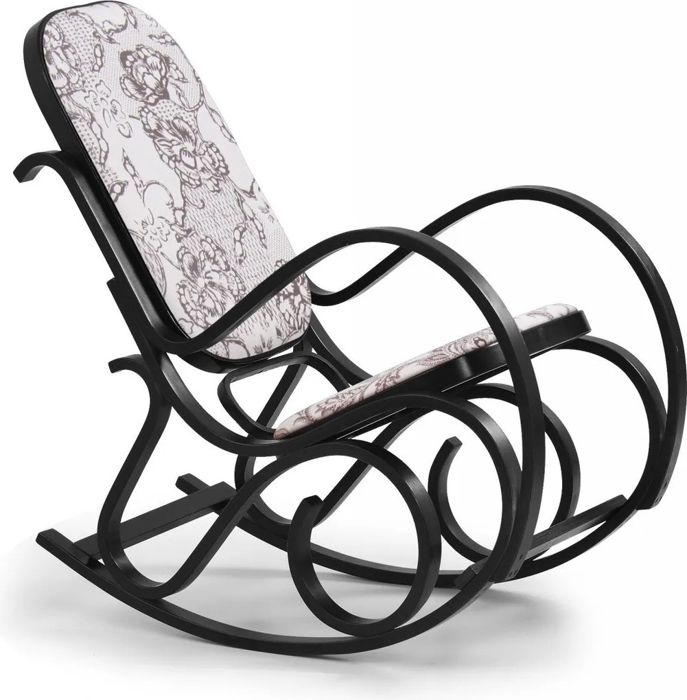 Poltrona a dondolo Max II in wengé - H95 cm