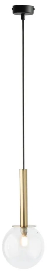 Lampadario a sospensione con filo DAISY 1xG9/12W/230V diametro 14 cm oro/nero/limpido