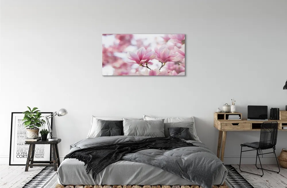 Quadro vetro acrilico Alberi magnolia 100x50 cm