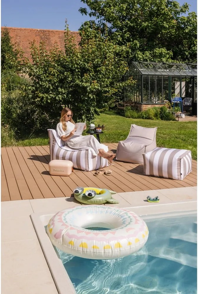 Pouf da giardino bianco e grigio – Bonami Essentials