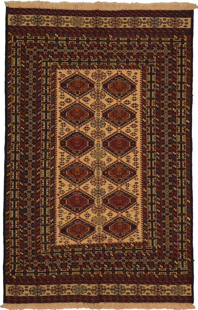 Kilim Tappeto 120 x 200 Beige (Afghanistan) Tessuto A Mano