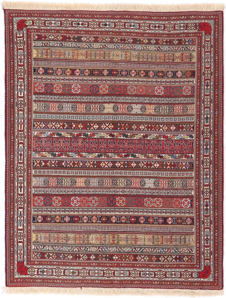 Kilim Tappeto 190x150 (Iran) Tessuto A Mano