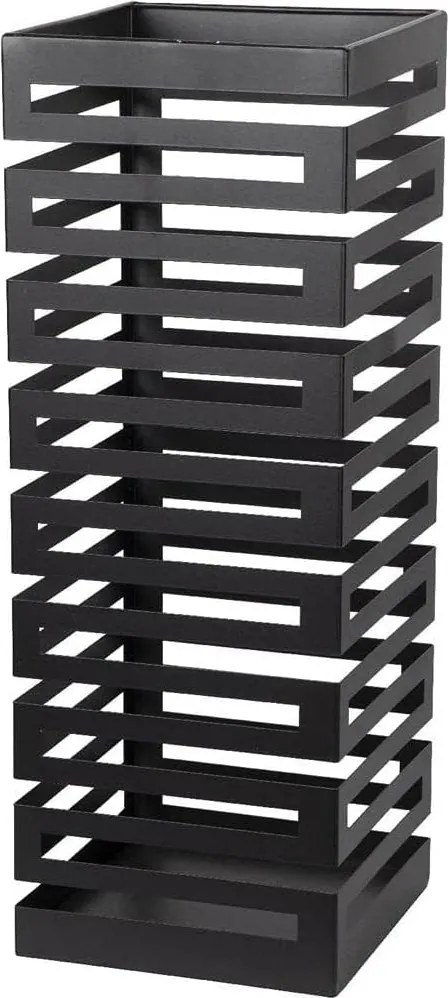 Portaombrelli in Metallo Design Moderno Porta Ombrelli Quadrato Stand Nero...