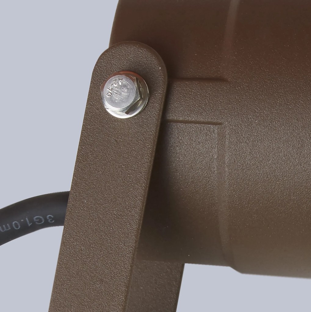 Faretto Da Esterno Moderna Spikey Alluminio Marrone Vetro 1 Luce Gu10