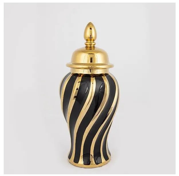 Vaso in ceramica 36,5x16 cm oro/nero