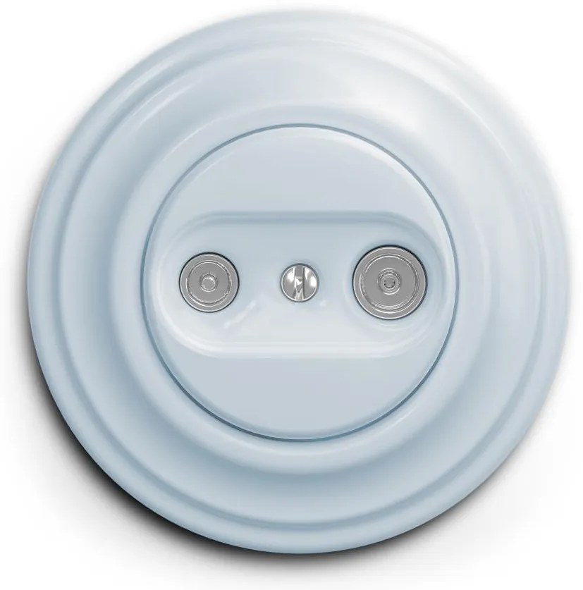 Kliklap - Presa terminale TV+R in stile retrò con cornice, blu