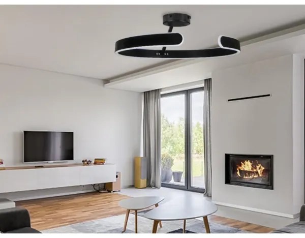 Lampadario a plafone LED dimmerabile LED/72W/230V 3000-6500K nero + telecomando