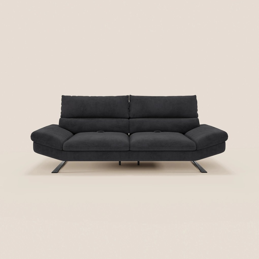 Eclipse Divano dal design moderno 2 e 3 posti con schienali traslanti - piedini alti in elegante microfibra smacchiabile T11