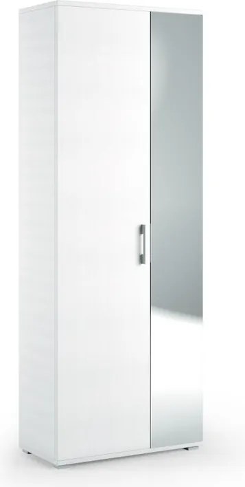 Scarpiera TERRANEO con specchio 2 ante apertura battente, 6 ripiani, L 73 x H 195 x P 35 cm 26 paia, bianco