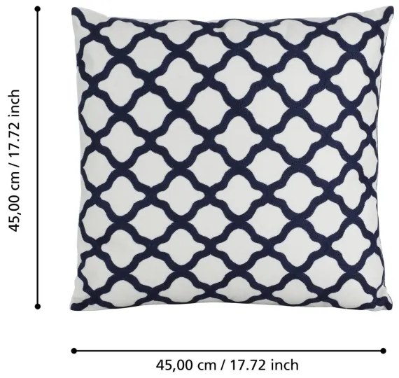 Eglo 420016 - Cuscino decorativo CHEVERY 45x45 cm bianco/blu