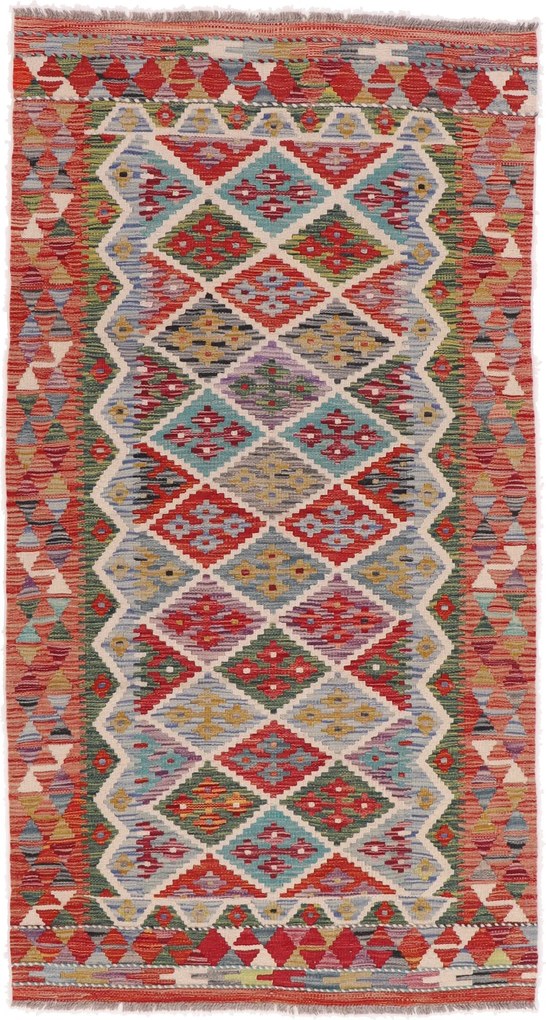 Kilim Tappeto 200x100 (Afghanistan) Tessuto A Mano