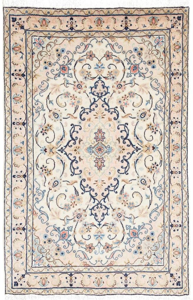 Kashan Tappeto 150 x 100 Beige (Iran) Annodato A Mano