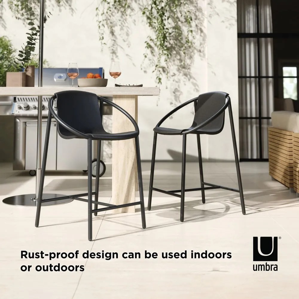 Sgabello da bar in plastica nera 90 cm Ringo - Umbra