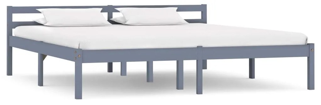Giroletto Senza Materasso Grigio 160x200 Cm Legno Massello Pino /