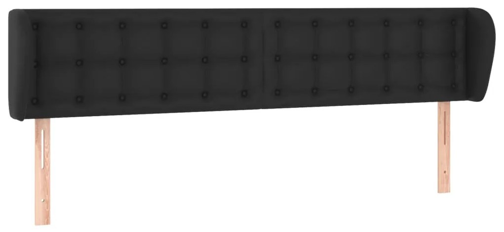 Testiera ad orecchio nera 183x23x78/88 cm in similpelle