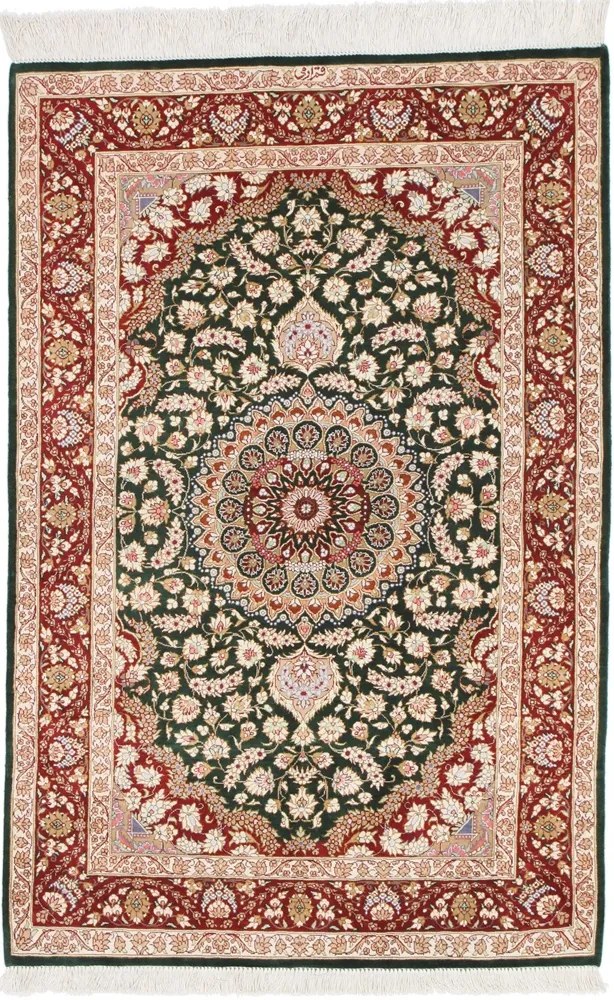 Ghom Tappeto 80 x 120 Rosa (Iran) Annodato A Mano