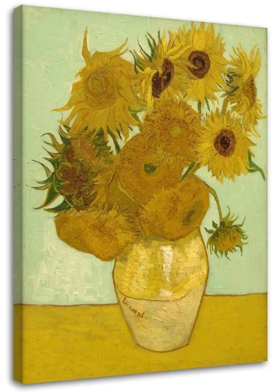 Quadro su tela, RIPRODUZIONE Girasoli  V. van Gogh  Dimensioni 40x60