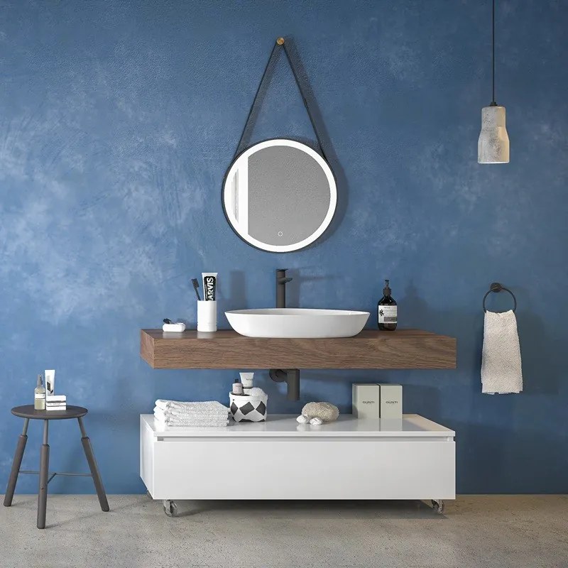 Composizione bagno 120 cm con mobile a terra e mensolone Oak | KAM-KK1203K - KAMALU