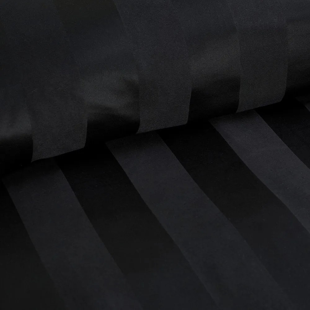 Lenzuolo con angoli nero in raso di seta 150x200 cm So Soft Satin Stripe – Catherine Lansfield