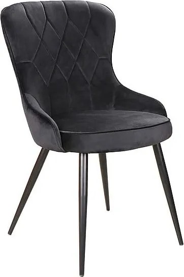 Sedia Lotus in velluto nero Blu19