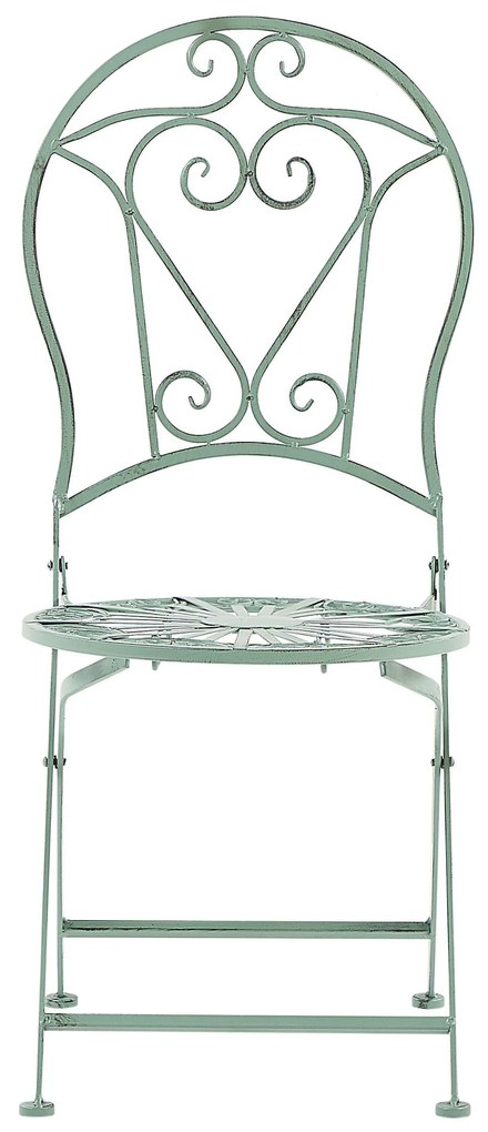 Set da balcone con 2 sedie ed un tavolo pieghevoli in metallo verde TRENTO Beliani