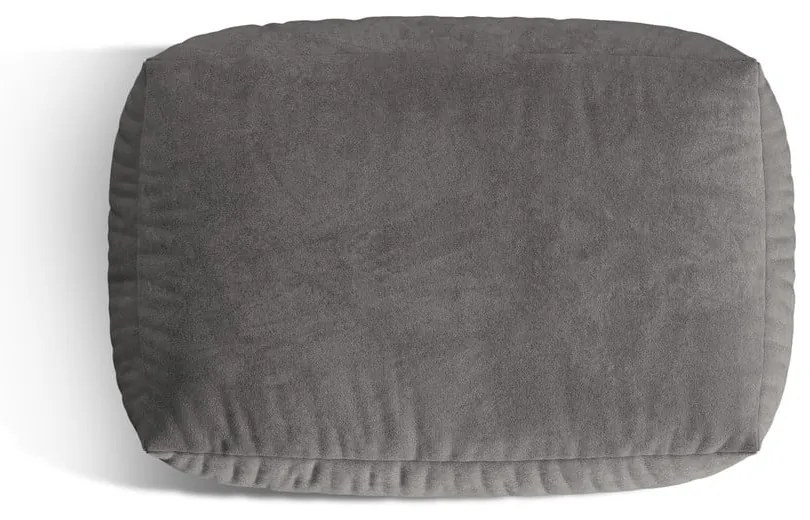 Poggiapiedi componibile grigio con rivestimento in velluto Martina – Micadoni