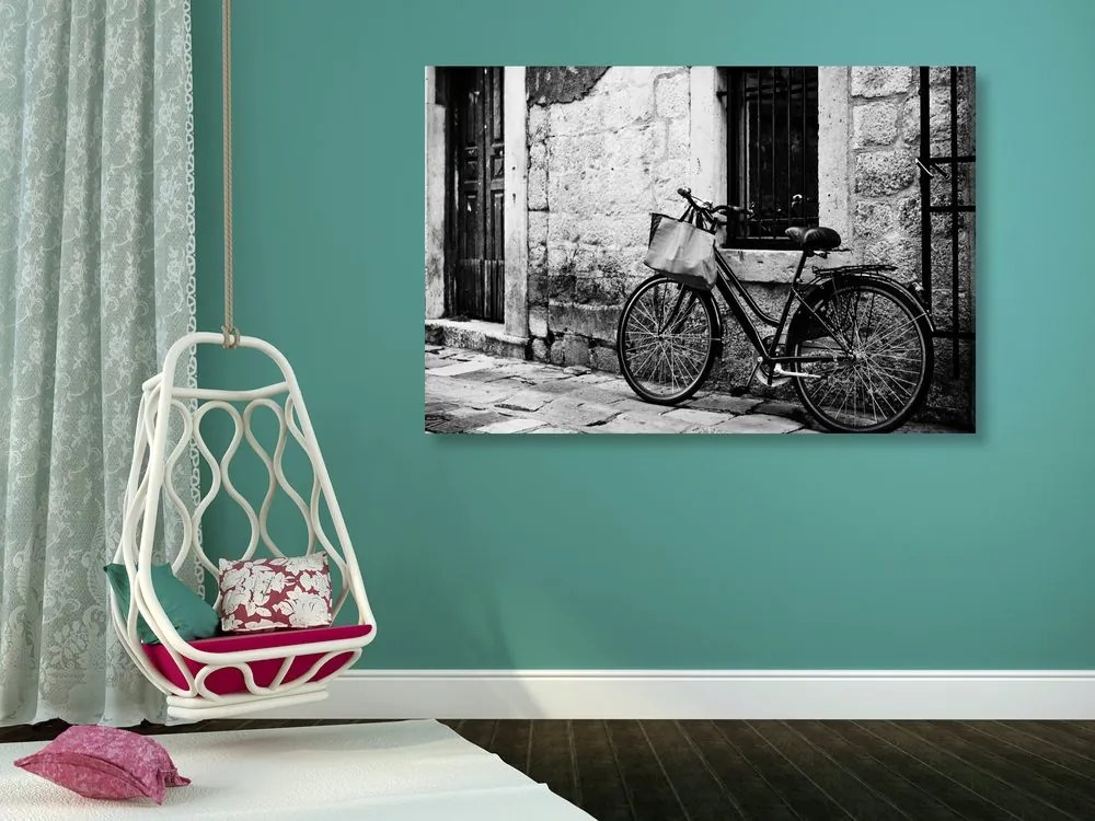 Quadro su tela – Bicicletta retrò in bianco e nero