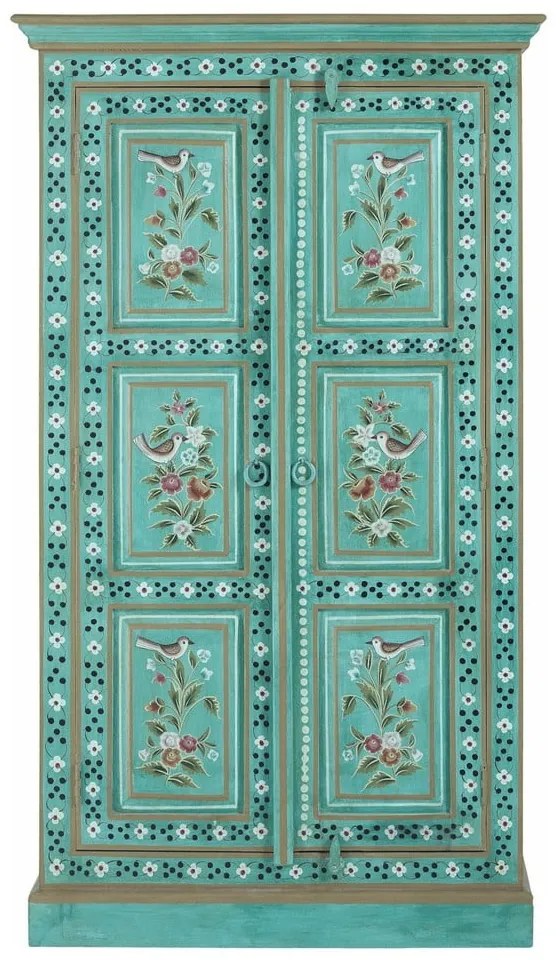 Armadietto verde in mango massiccio 87x152x38 cm Prem – Støraa