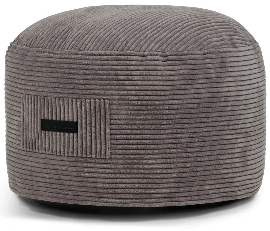 Poggiapiedi marrone con rivestimento in velluto a coste Om 60 – SLOWDOWN