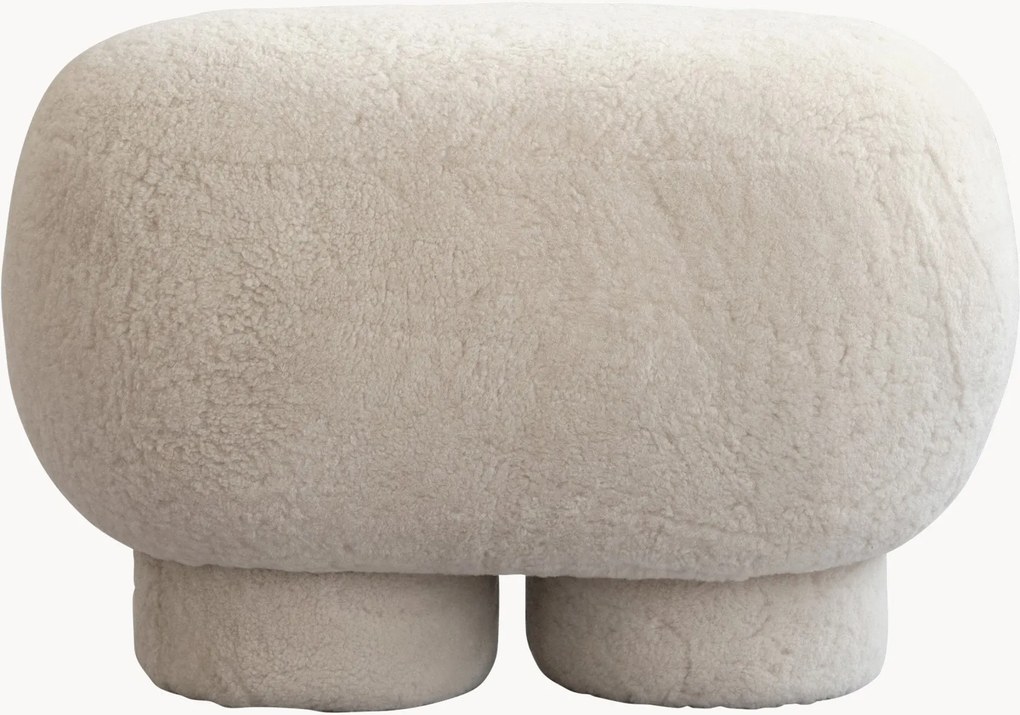 Panca fatta a mano con rivestimento in pelle di pecora Big