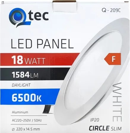 Lampada LED da incasso QTEC LED/18W/230V 6500K