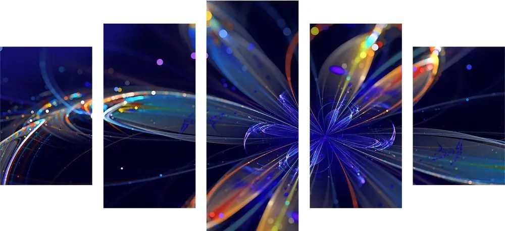 Quadri 5 pezzi – Fiore virtuale