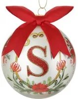 Pallina Natale lettera S 10 cm Royal Garden