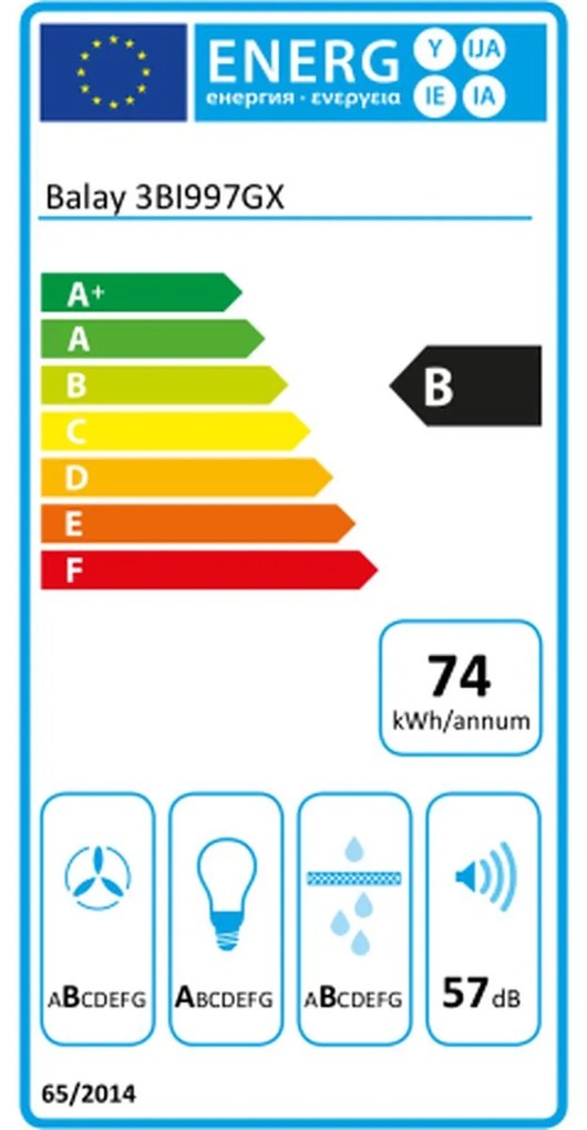 Cappa Classica Balay 3BI997GX 90 cm 754 m3/h 250W B Argentato Acciaio