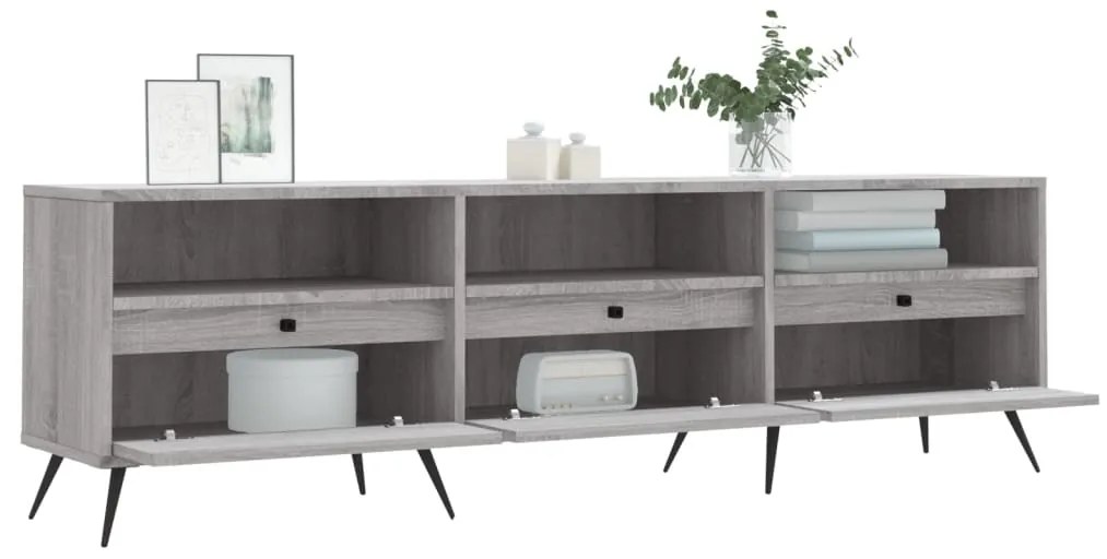 Mobile porta tv grigio sonoma 150x30x44,5 cm legno multistrato