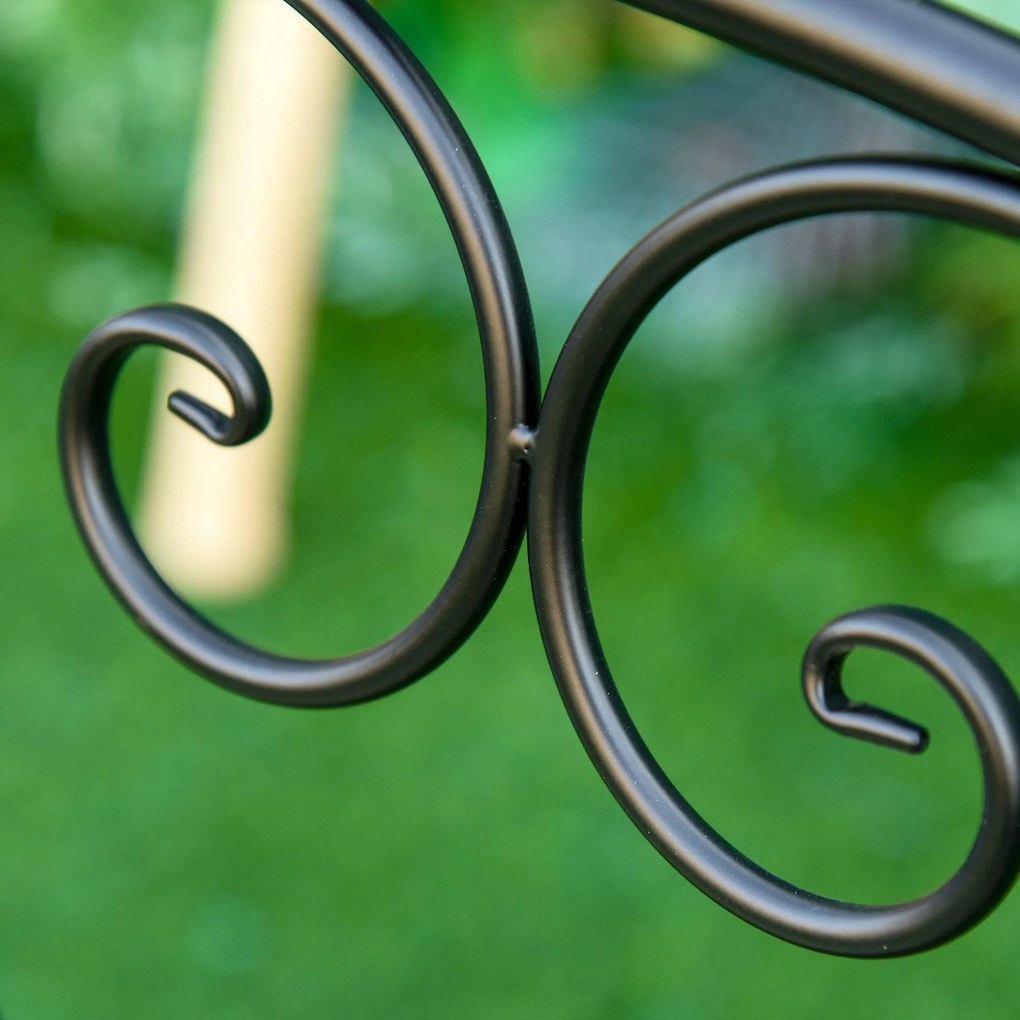 Panchina 2 Posti da giardino 100x50x88 cm in Ferro Nero e Bronzo...