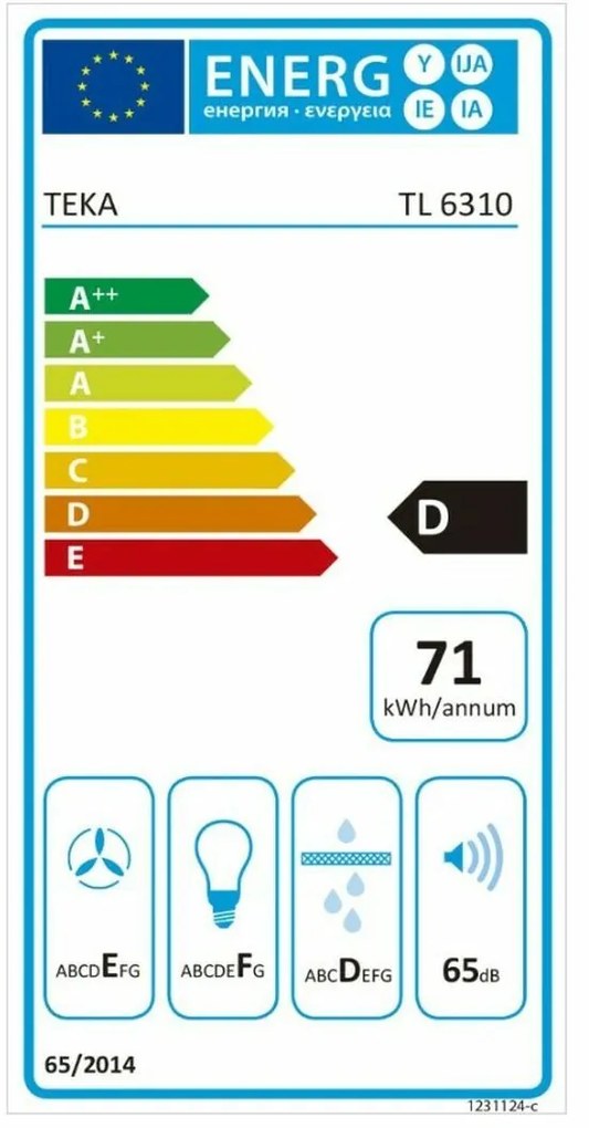 Cappa Classica Teka TL6310S 60 cm 332 m3/h 65 dB 231W Acciaio