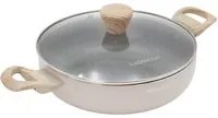 Tegame 24 cm taupe scritta Cooking Therapy con coperchio